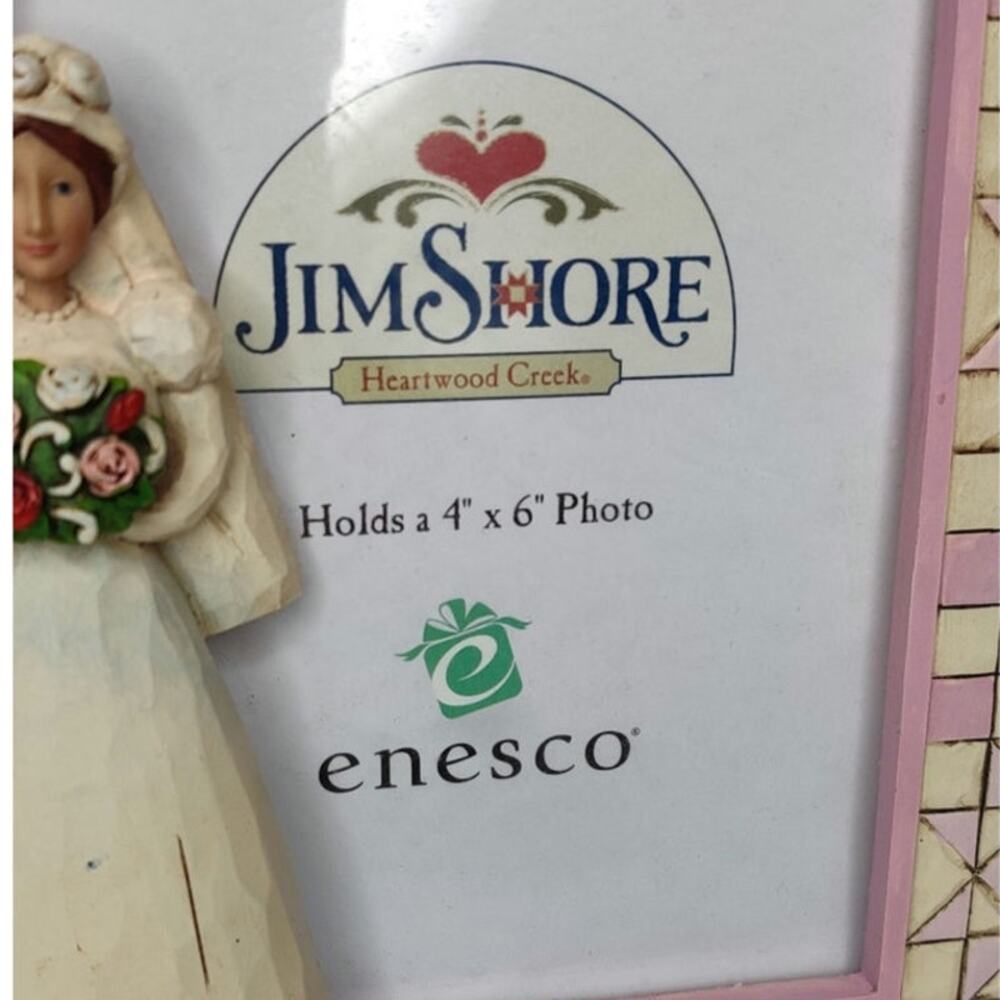 Jim Shore Pink and Cream Wedding Couple Picture Frame - Picture 11 of 16